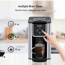 Coffee Maker, 3 In 1 Single Serve Coffee Machine, Pod Coffee Maker For K-Pod Capsule Pod, Ground Coffee Brewer, Leaf Tea Maker, 6 To 10 Ounce Cup, Removable 50 Oz Water Reservoir