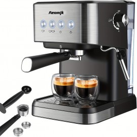 Fast Heating Espresso Machine, With Milk Frother Wand - Perfect For Home Baristas And RVs - 20 Bar Pressure For Rich, Flavorful Coffee