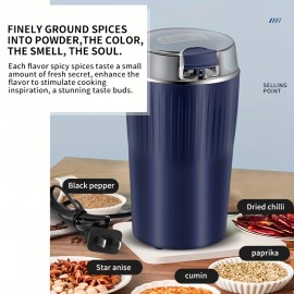 8 Blades 100g Capacity Powerful Electric Coffee Bean Grinder With One Touch Push-Button Control - Perfect For Espresso, Spices, Herbs, And Nuts