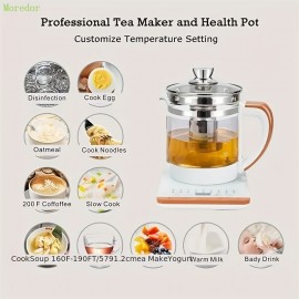 18 Smart Functions Electric Teapot Kettle Thickened Glass Tea Maker - Intelligent Multi-Functional Medicine Health Pot 60.87oz Kettle Heat-Resistant Tea Pot With Detachable Filter