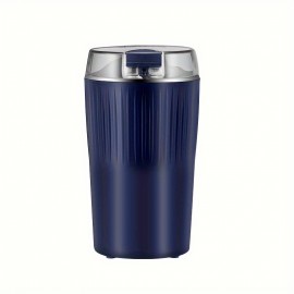 1pc 3.5OZ Electric Coffee Grinder With One-touch Push-Button Control, Kitchen Accessories For Beans, Spices And More, 8Stainless Steel Blades Quiet Spice Grinder (US Plug) (Black /Blue)