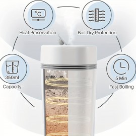 350ml Fast Boiling Portable Electric Kettle With Automatic Shut Off - Ideal For Travel, Tea, Coffee And More