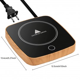 Coffee Mug Quick Warmer, Waterproof Smart Cup Mug Warming Appliance, 3 Temperature Settings, For Home Office Desk Electric Warming Espresso, Beverages, Milk, Tea And Hot Chocolate (Wood Grain) Thoughtful Gift For Friends And Family