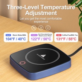 Coffee Mug Quick Warmer, Waterproof Smart Cup Mug Warming Appliance, 3 Temperature Settings, For Home Office Desk Electric Warming Espresso, Beverages, Milk, Tea And Hot Chocolate (Wood Grain) Thoughtful Gift For Friends And Family