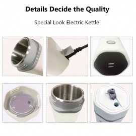 1pc 11.83oz Fast Boiling Electric Kettle, Detachable Electrical Wire US Plug, Suitable For Business Trips, Travel, Office, Home, With Automatic Shut-Off Function