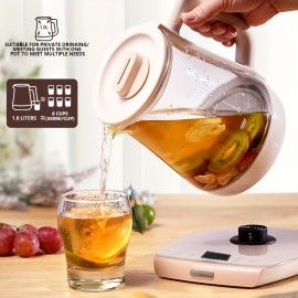 60.87oz Health Preserving Kettle With 9 Functions And 3 Modes, 24-hour Intelligent Reservation, 304 Stainless Steel Kettle
