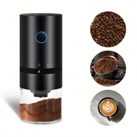 Portable Electric Burr Coffee Grinder With Adjustable Coarse Fine Grinding Removable Chamber For Home Travel Office Coffee Shop