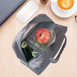 Portable Lunch Bag Lunch Box Insulated Canvas Tote Pouch School Bento Portable Dinner Container Picnic Food Storage