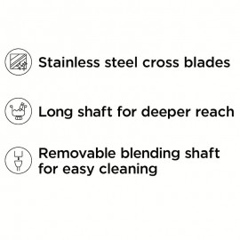 Electric Immersion Hand Blender, Food Grade Stainless Steel, 2-Speed Control One Hand Mixer,Mixer,Chopper,Ice Crushing,Removable Blending Stick For Easy Cleaning.For  Purees, Smoothies,Shakes,Ivory,Soups, Sauces, Baby Food