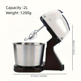 Upgrade Your Kitchen with This Powerful 100W Electric Stand Mixer - 2L Stainless Steel Bowl & 7 Speeds!