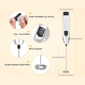 Stainless Steel Electric Handheld Egg Beater for Perfectly Whipped Eggs, Coffee, Milk, and Tea