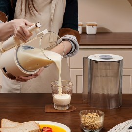 1500ml High Capacity Glass Blender and Juice Maker with Heating Function - Perfect for Soy Milk and Food Supplements - Quiet and Multi-functional Cooking Machine with Soundproof Cover - Ideal for 2-8 People