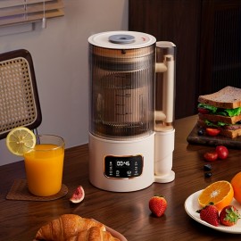 1500ml High Capacity Glass Blender and Juice Maker with Heating Function - Perfect for Soy Milk and Food Supplements - Quiet and Multi-functional Cooking Machine with Soundproof Cover - Ideal for 2-8 People