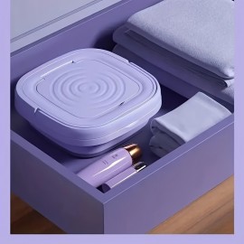 8L Foldable Mini Washing Machine: Fully Automatic Portable And Compact Clothing, Underwear, Panties And Socks For Apartment, Dorm, Camping And RV Travel
