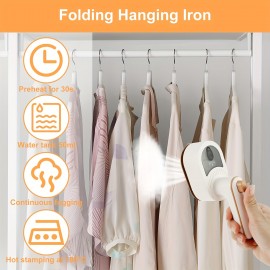 Micro Steam Iron Hand Held Steamer 3 In 1 Mini Steam Iron, Mini Travel Iron With Steam, Portable Ironing Clothes Foldable Rotating Handheld Steam Iron, Travel Mini Steam Iron Wrinkle Remover Ironing Machine