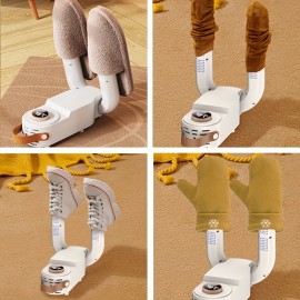 Boot Dryer, Shoe Dryer, Portable Boot Glove Shoe Dryer And Warmer With 2-Hour Delay Timer, Eliminate Bad Odor Suitable, Auto-Off Timer, Folding Design, For All Kinds Of Shoes (American Plug