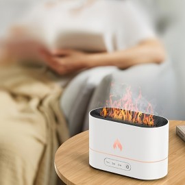 Crystal salt stone colorful atmosphere lamp flame aromatherapy machine volcano 3D simulation flame humidifier home essential oil aromatherapy