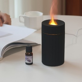 1pc 7 colors Flame Simulation Ultrasonic Humidifier with Aromatherapy and Lighting - USB Powered Essential Oil Diffuser for Bedroom and Travel, USB Flame Aromatherapy Humidifier