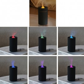 1pc 7 colors Flame Simulation Ultrasonic Humidifier with Aromatherapy and Lighting - USB Powered Essential Oil Diffuser for Bedroom and Travel, USB Flame Aromatherapy Humidifier