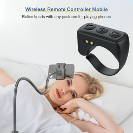 Remote Control Remote Control For Cell Phone Wireless Camera Video Recording Remote, Scrolling Ring For IPhone/Android/Ipad/Camera/ Remote Shutter Selfie Button Controller For Photos & Videos Chargeable Remote For Lazy Lying Down Control Cell Phones