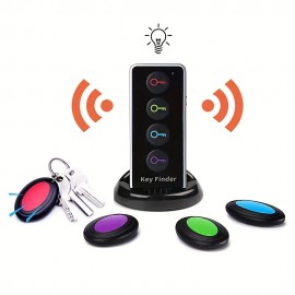 Remote Key Finder, Anti-Lost Reminder Tracker Wireless Key RF Locator for Phone Pets Keychain Wallet Luggage Pet Cat Dog Tracking Tracker 1 RF Transmitter & 4 Receivers, Halloween Gifts for Friends and Family