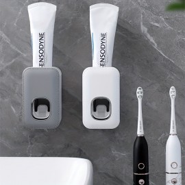 1pc Toothpaste Dispenser Wall Mount For Bathroom Automatic Toothpaste Squeezer (Grey.Black.White)