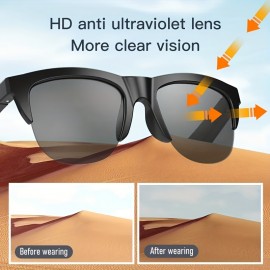 Wireless 5.0 Smart Glasses Headphones: Outdoor Sports Music, Calls, and Anti-Blu-ray Protection!