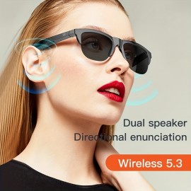 Wireless 5.0 Smart Glasses Headphones: Outdoor Sports Music, Calls, and Anti-Blu-ray Protection!