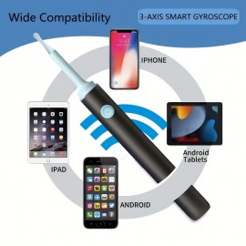 Ear Wax Removal, Waterproof Ear Wax Cleaner With Camera, 6 LED Lights, WiFi Ear Cleaning Kit, Otoscope With Light, Compatible With IPhone, IPad, Android Smartphones