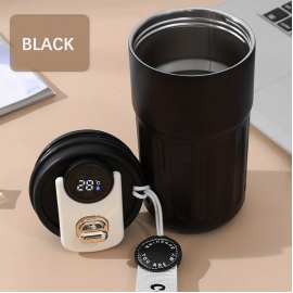 Smart Temperature Display Coffee Cup Insulation Cup, Girls Cute Walking Student Male Portable Car Water Cup Icecup