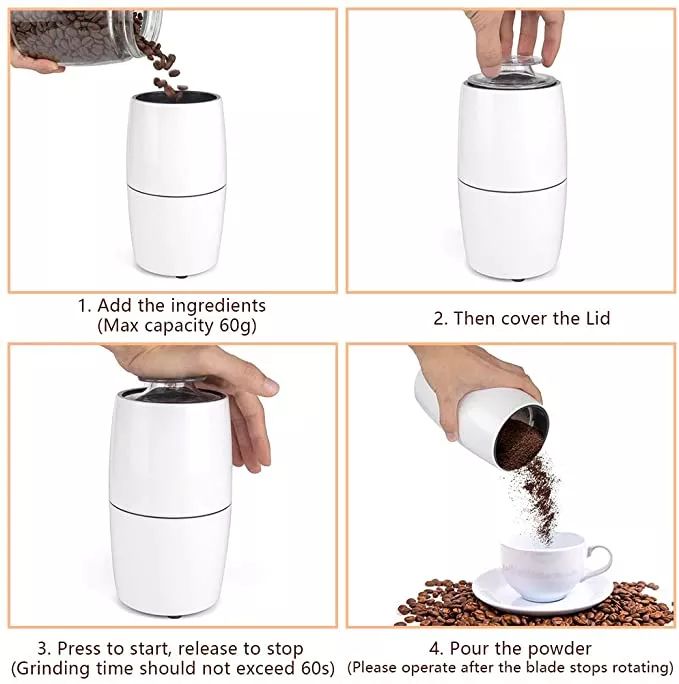 effortless grinding of coffee herbs spices nuts grains electric stainless steel coffee spice grinder details 10