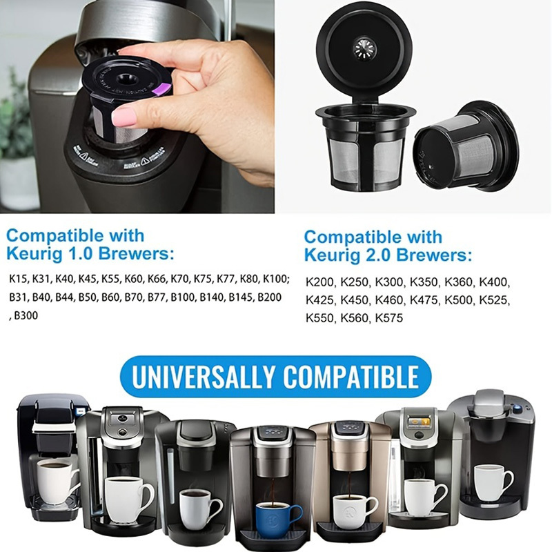 reusable stainless steel coffee filters, 2pcs reusable stainless steel coffee filters for keurig 1 0 2 0 eco friendly and easy to clean details 0