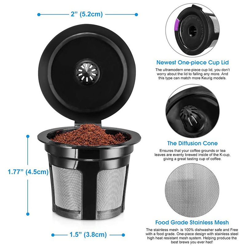 reusable stainless steel coffee filters, 2pcs reusable stainless steel coffee filters for keurig 1 0 2 0 eco friendly and easy to clean details 4