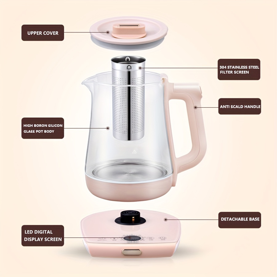 1 8l health preserving kettle with 9 functions and 3 modes 24 hour intelligent reservation 304 stainless steel kettle details 2