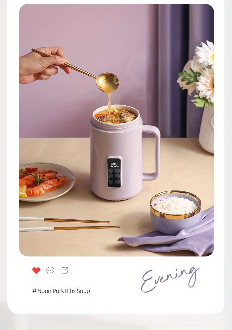 1pc electric pot multi functional electric health pot rice cooker mini portable kettle multi function 500w power ceramic glaze inner pot 12 hour reservation temperature control protection silent details 11