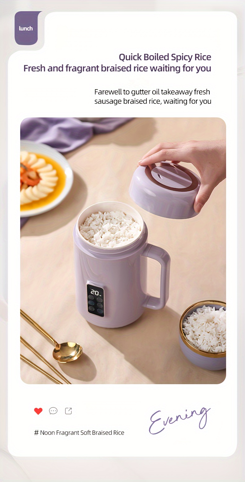 1pc electric pot multi functional electric health pot rice cooker mini portable kettle multi function 500w power ceramic glaze inner pot 12 hour reservation temperature control protection silent details 12