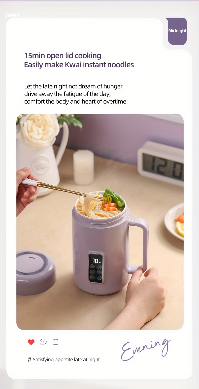 1pc electric pot multi functional electric health pot rice cooker mini portable kettle multi function 500w power ceramic glaze inner pot 12 hour reservation temperature control protection silent details 15