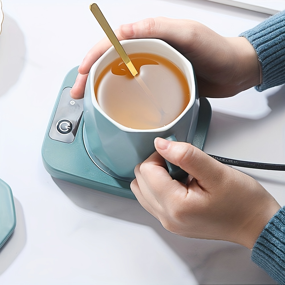 smart mug warmer, smart mug warmer 16w electric mug and coffee warmer candle warmer tabletop table tea milk warmer for home and office green details 3