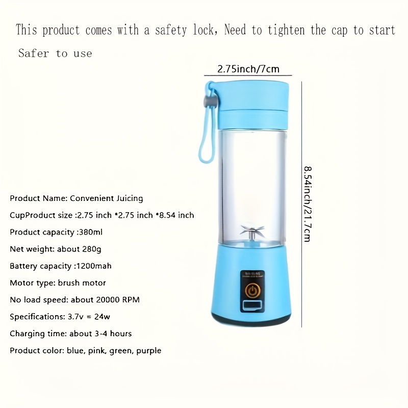 portable mini wireless blender juicer get freshly squeezed juice anytime anywhere details 0