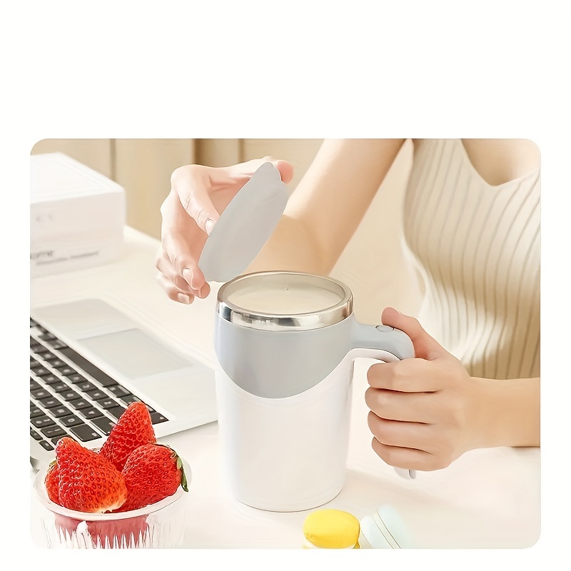 full automatic mixing cup, full automatic mixing cup rotating water cup electric coffee cup lazy portable milk stainless steel cup details 3