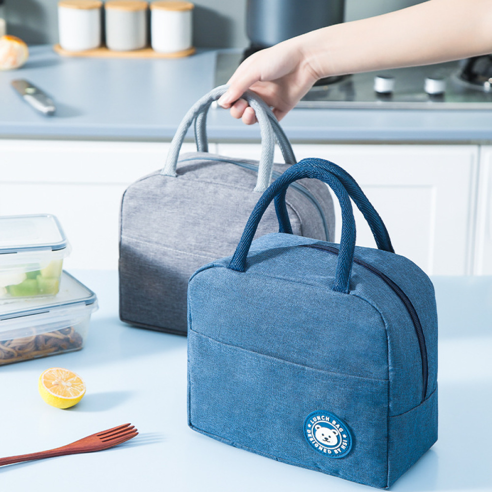 portable lunch bag lunch box insulated canvas tote pouch school bento portable dinner container picnic food storage details 0