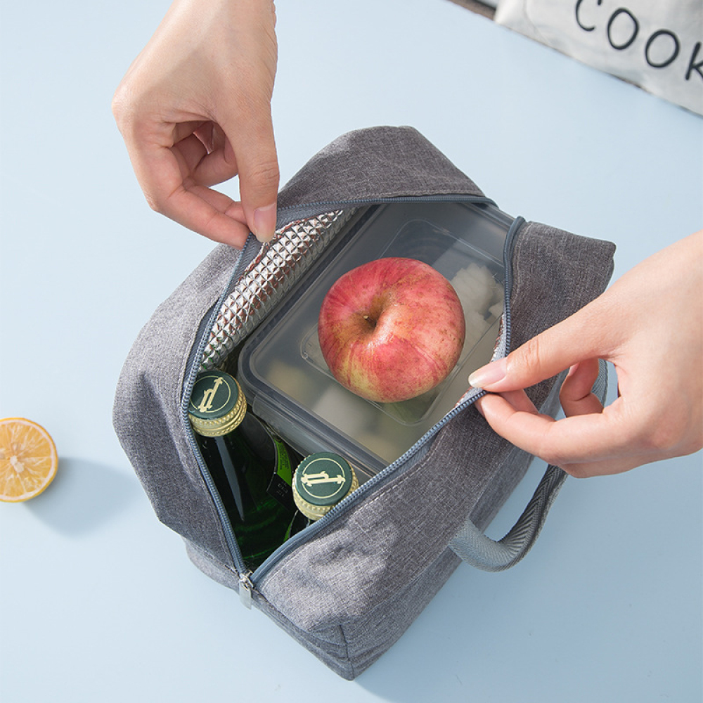 portable lunch bag lunch box insulated canvas tote pouch school bento portable dinner container picnic food storage details 3