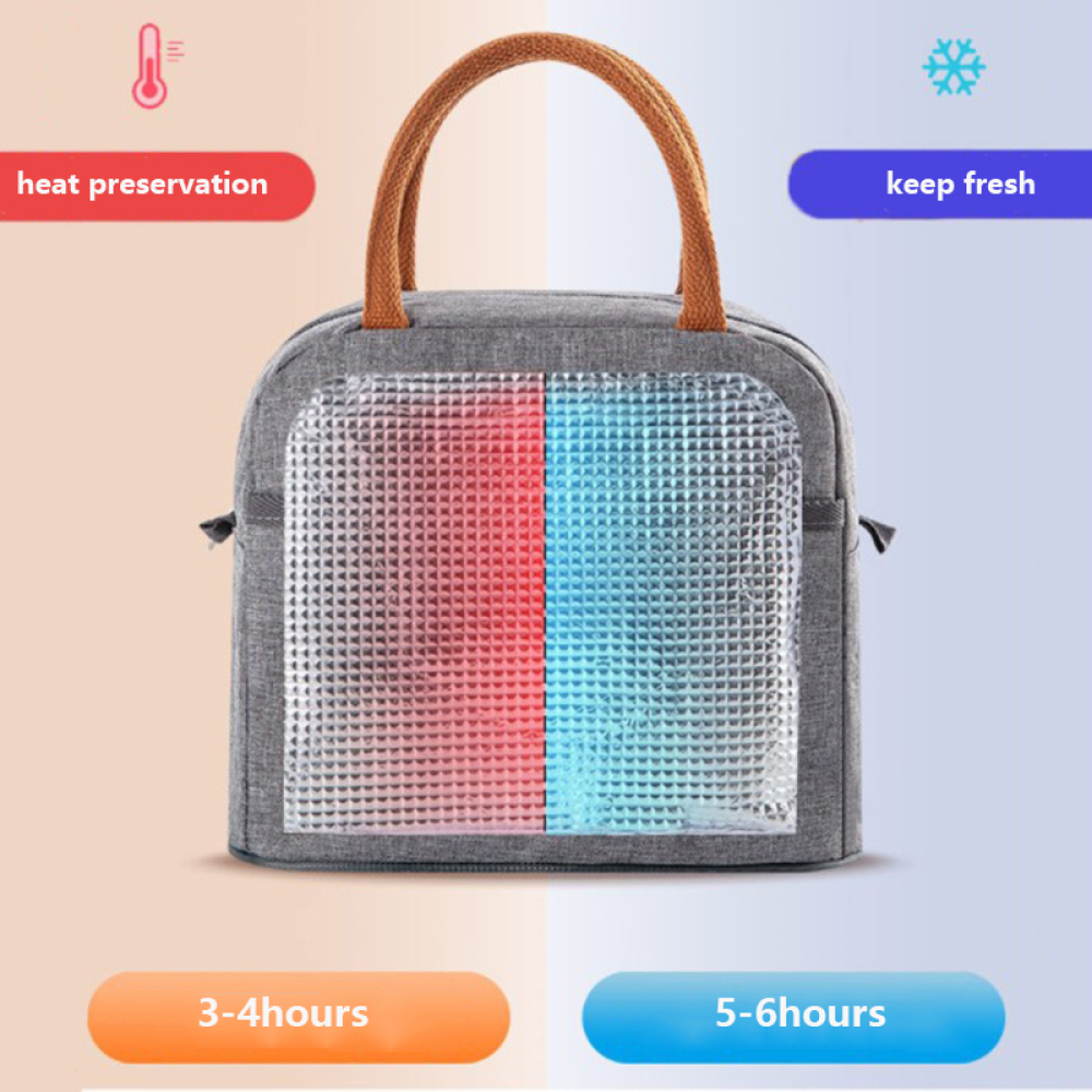 portable lunch bag lunch box insulated canvas tote pouch school bento portable dinner container picnic food storage details 4