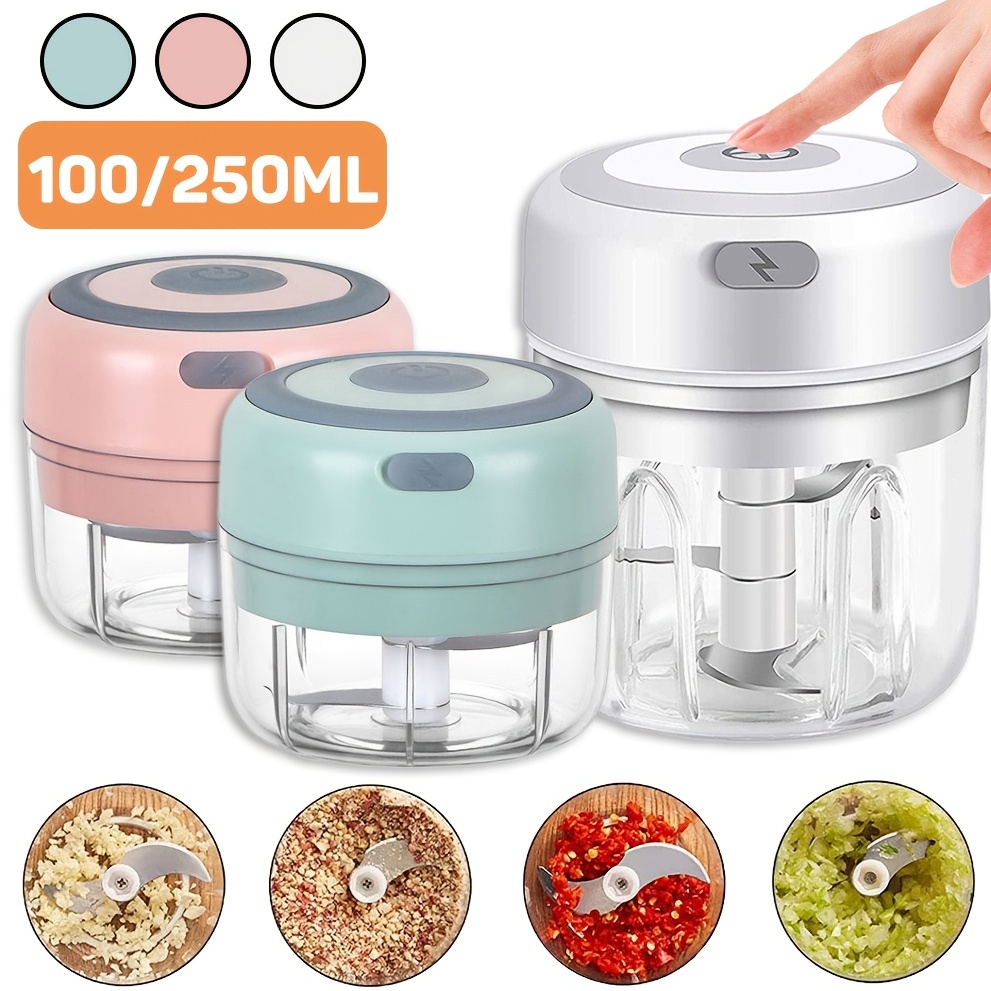 100 250ml usb rechargeable electric garlic chopper strong durable grinder for ginger chilli vegetables perfect for your kitchen details 7