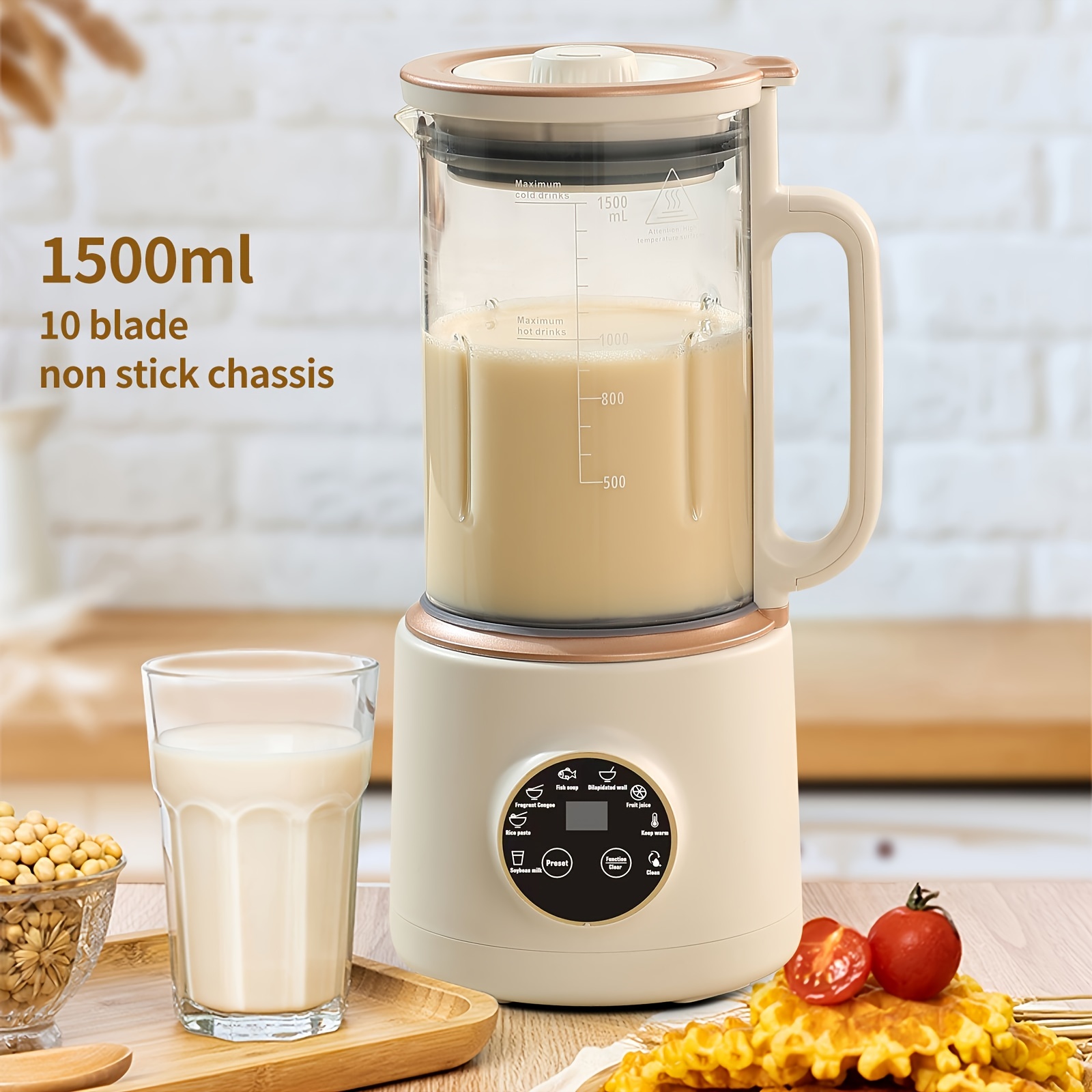1pc soy milk blender 50 72oz 1500ml juicer soy milk rice cereal juice blender milkshake puree free filter self clean keep warm nut milk maker heavy duty blender juice extractor details 0