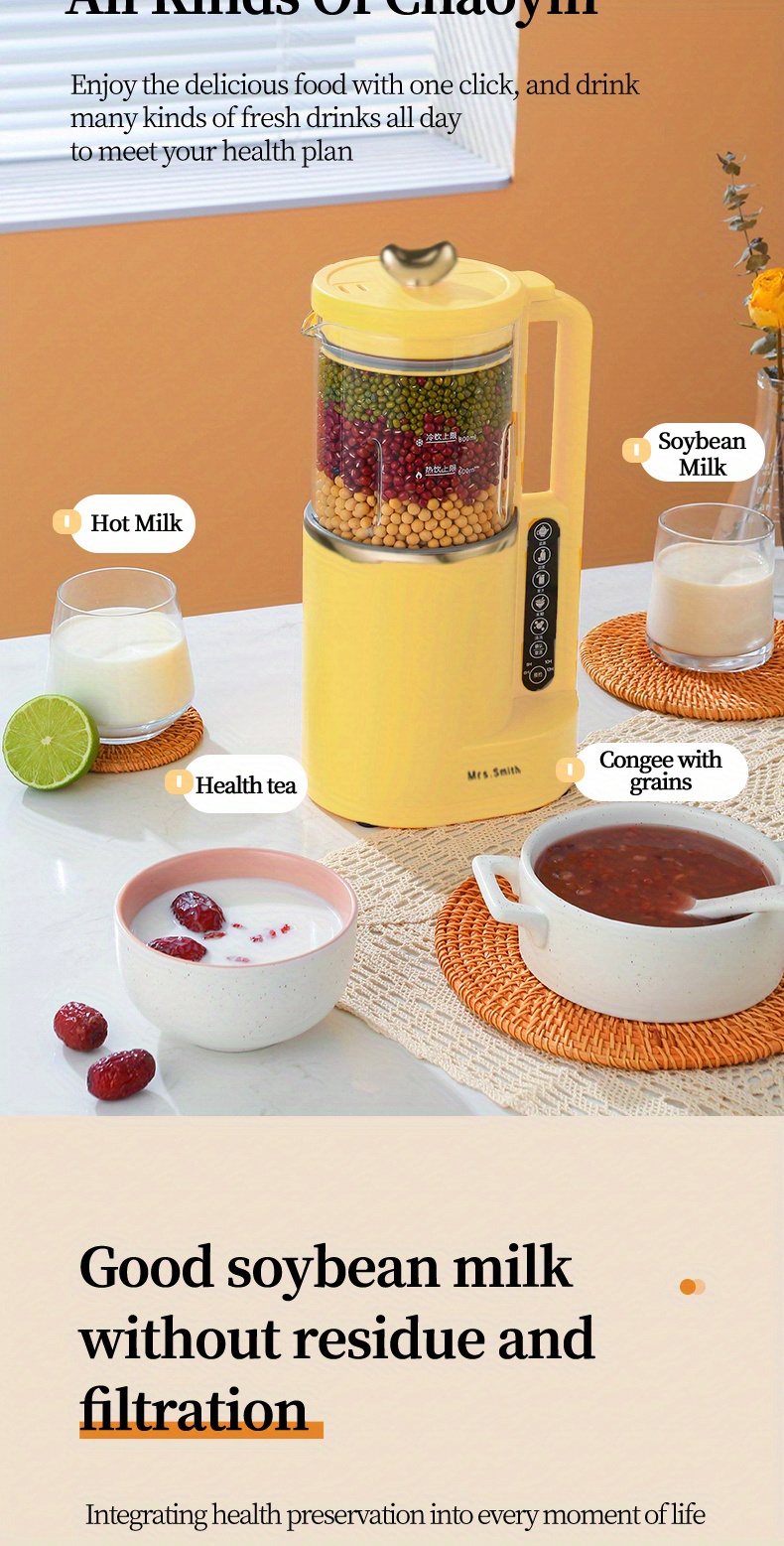 800ml portable soy milk maker juicer self cleaning free filtering for 1 4 person households details 4