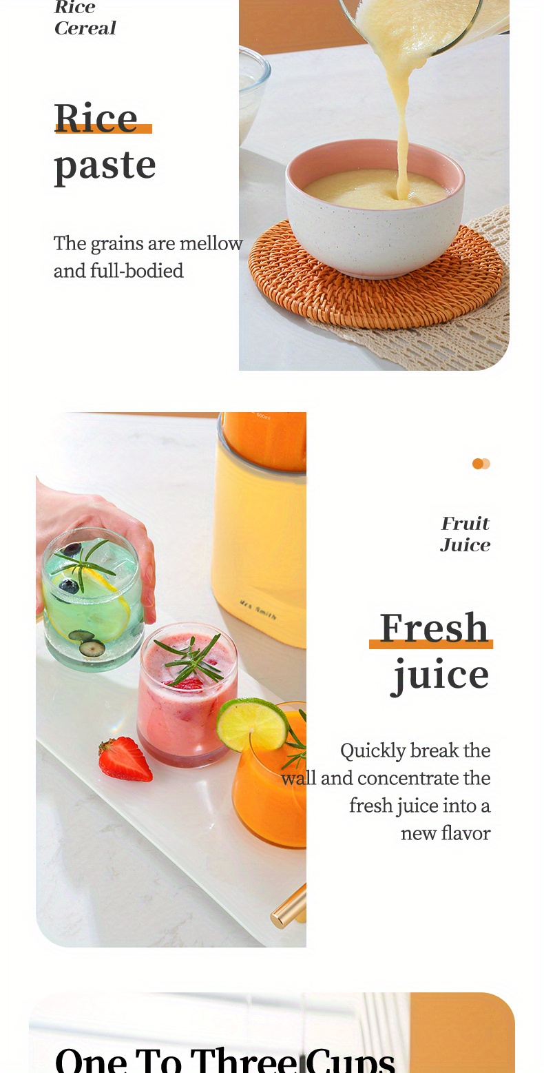 800ml portable soy milk maker juicer self cleaning free filtering for 1 4 person households details 6