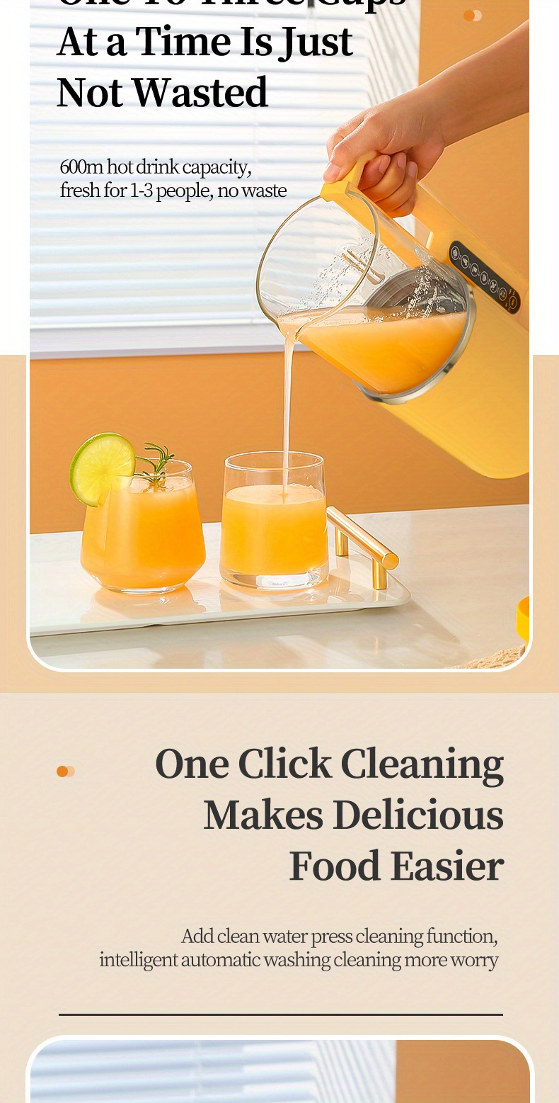 800ml portable soy milk maker juicer self cleaning free filtering for 1 4 person households details 7
