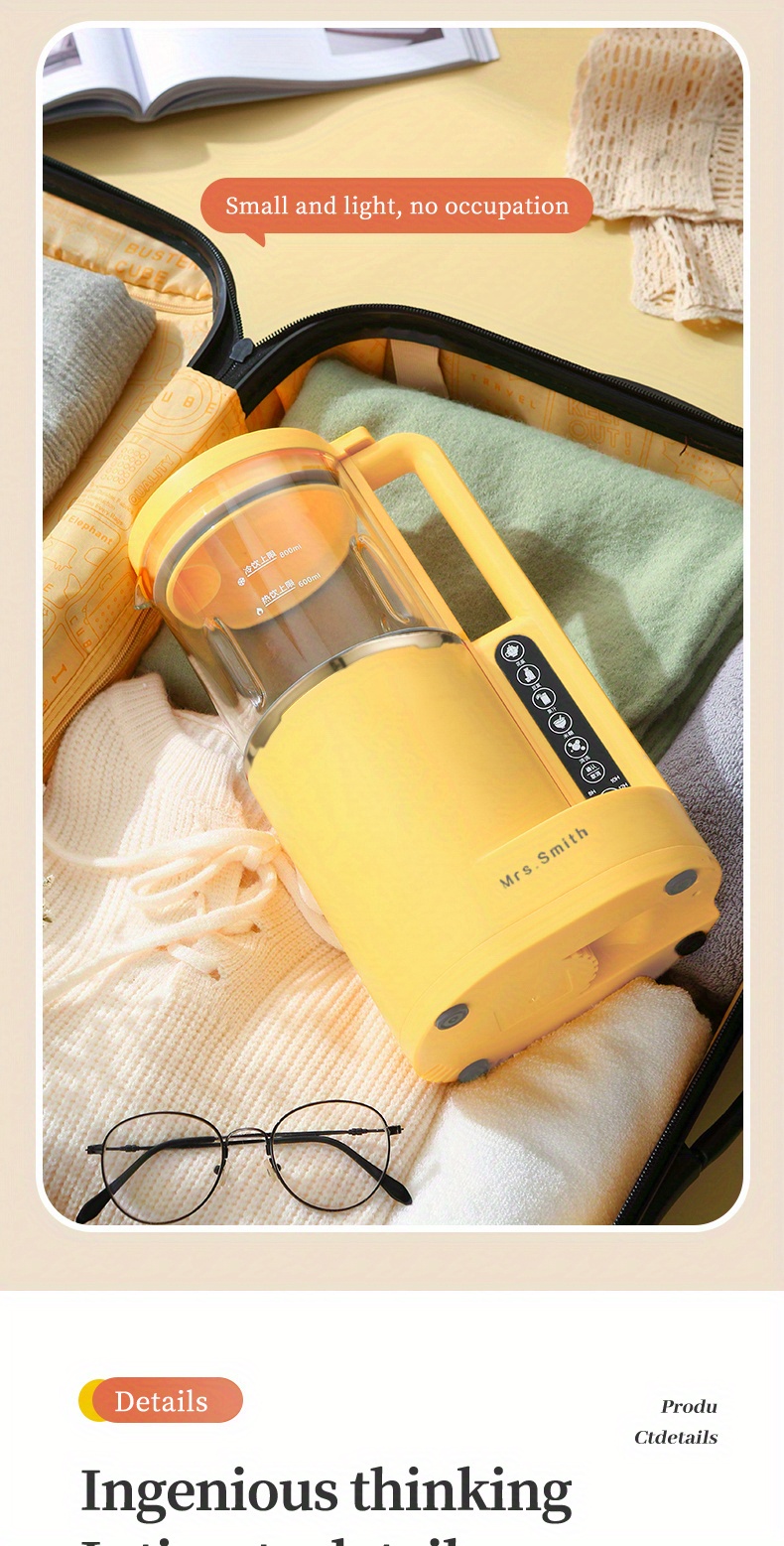 800ml portable soy milk maker juicer self cleaning free filtering for 1 4 person households details 9