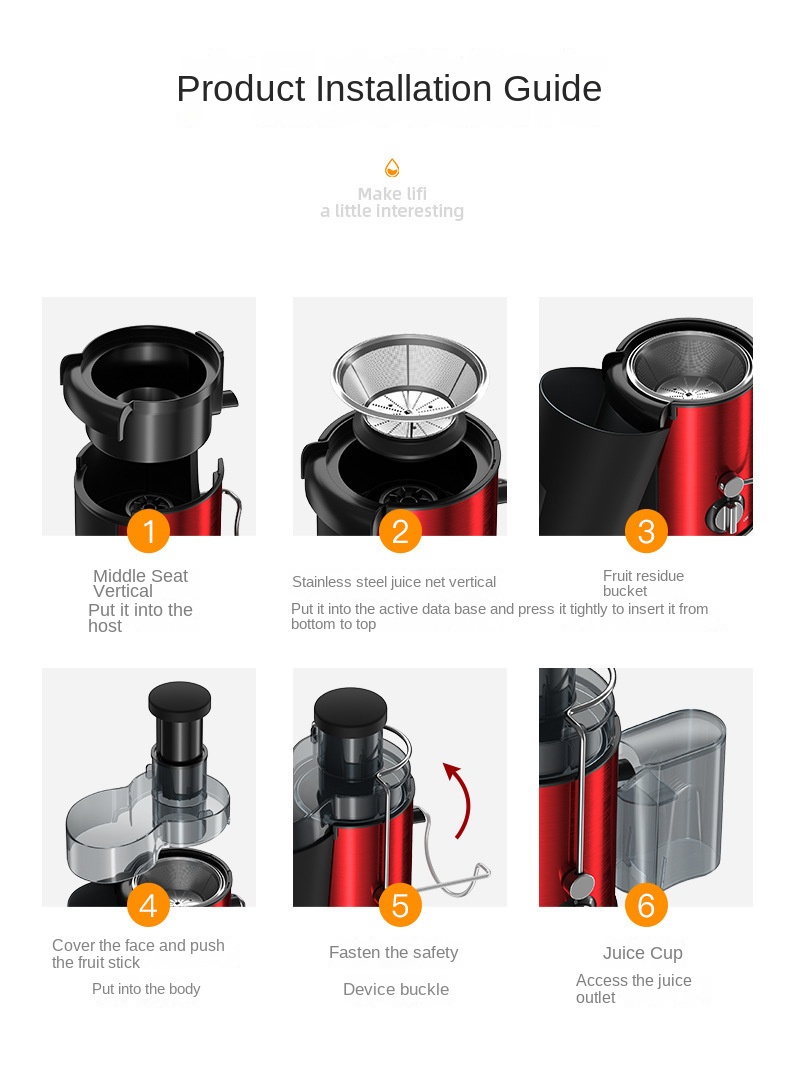 centrifugal juicer multifunctional household electric juicer residue juice separation juicer details 6